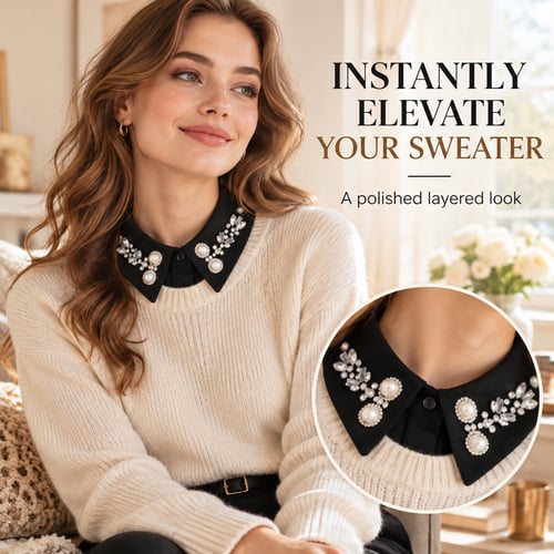 ✨ Jeweled Detachable Collar-Instant Elegance & Effortless Layering