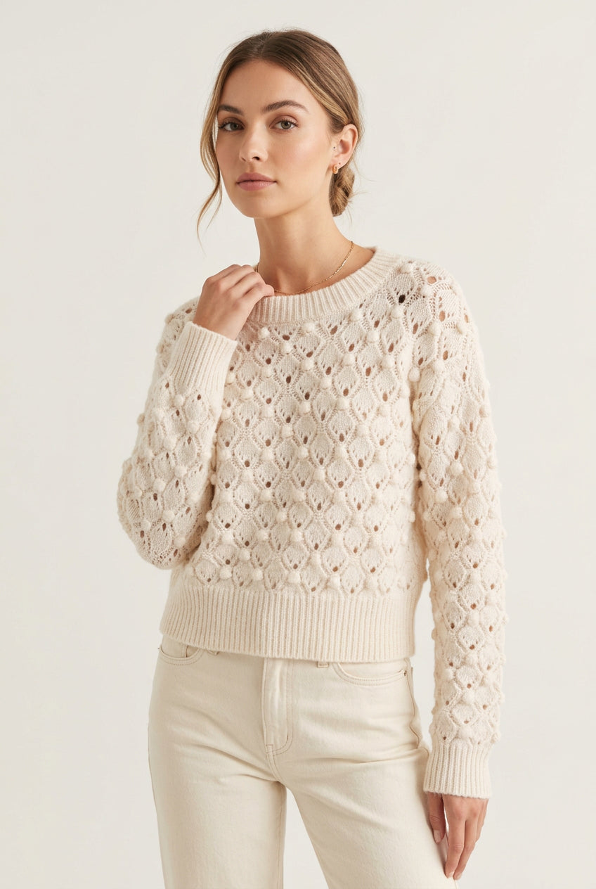 Ivory Pointelle Sweater