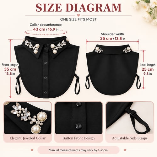 ✨ Jeweled Detachable Collar-Instant Elegance & Effortless Layering