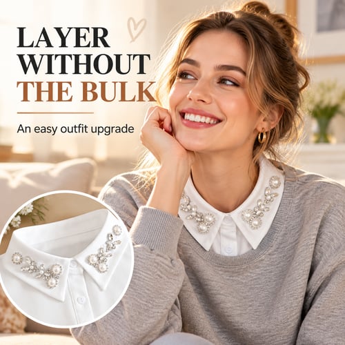 ✨ Jeweled Detachable Collar-Instant Elegance & Effortless Layering
