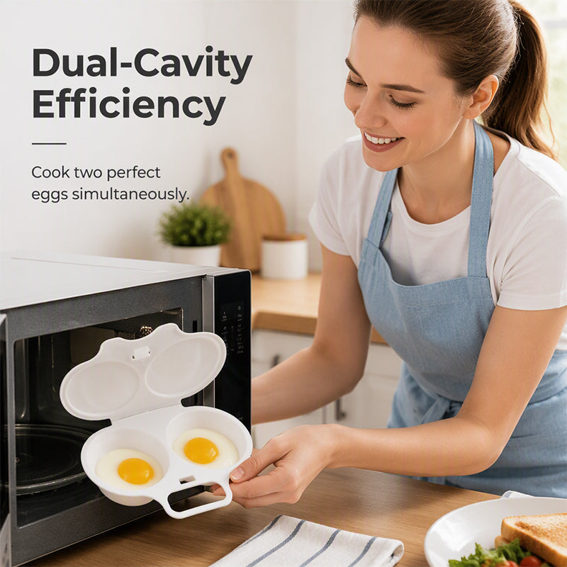 ⏳Time-Limited Special⏰Microwave Egg Poacher – Dual‑cavity, non‑stick & easy clean.🏠