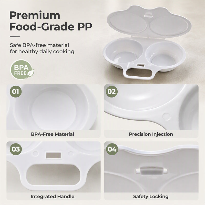 ⏳Time-Limited Special⏰Microwave Egg Poacher – Dual‑cavity, non‑stick & easy clean.🏠