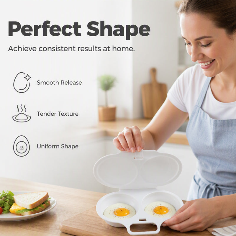 ⏳Time-Limited Special⏰Microwave Egg Poacher – Dual‑cavity, non‑stick & easy clean.🏠