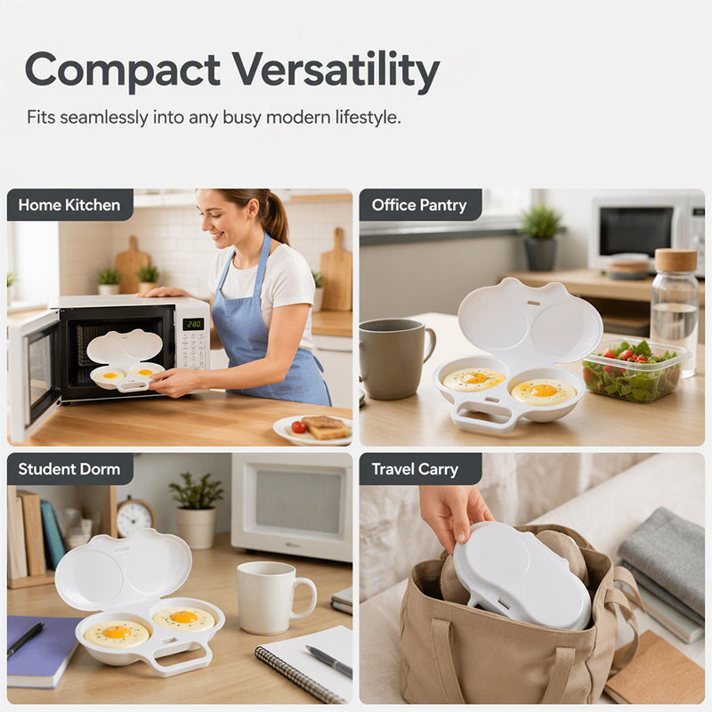 ⏳Time-Limited Special⏰Microwave Egg Poacher – Dual‑cavity, non‑stick & easy clean.🏠