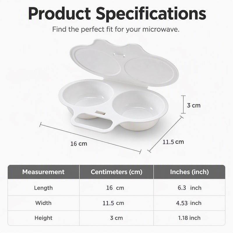 ⏳Time-Limited Special⏰Microwave Egg Poacher – Dual‑cavity, non‑stick & easy clean.🏠